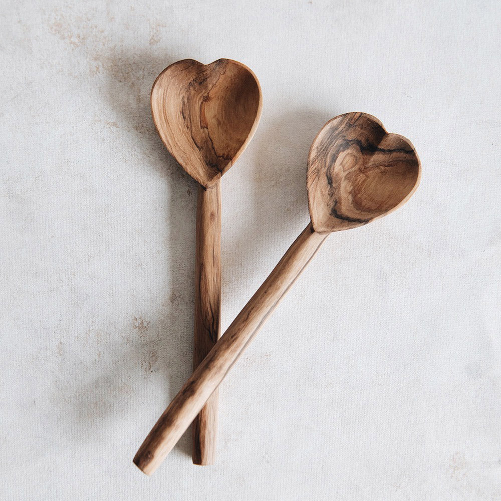 Wild Olive Wood Heart Spoon