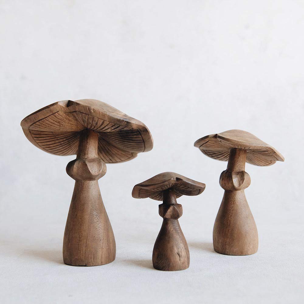 Hand-carved Wooden Mushroom