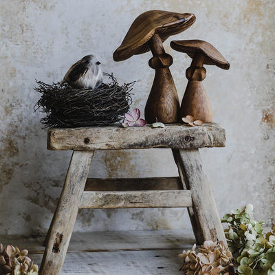 Hand-carved Wooden Mushroom