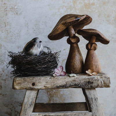 Hand-carved Wooden Mushroom