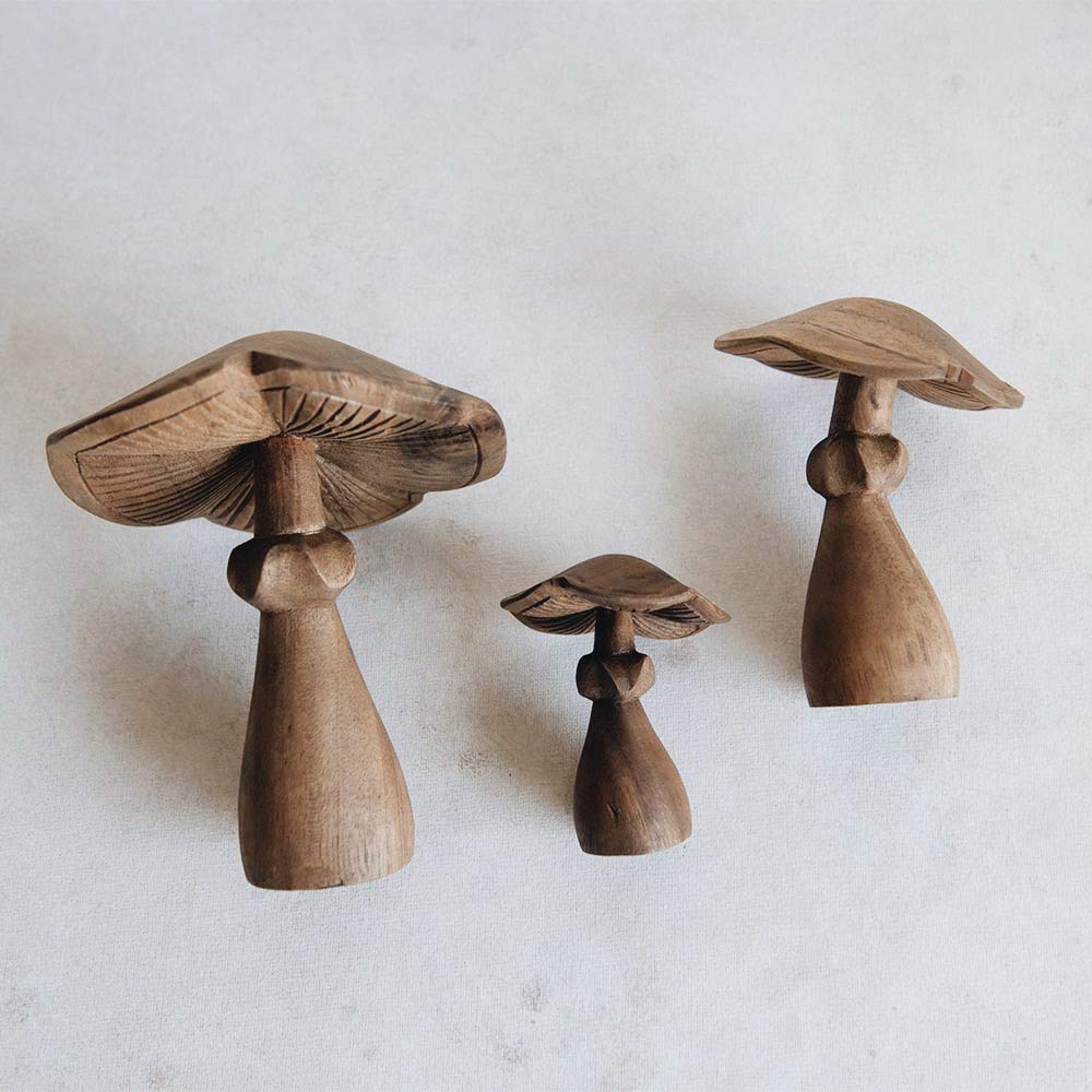 Hand-carved Wooden Mushroom